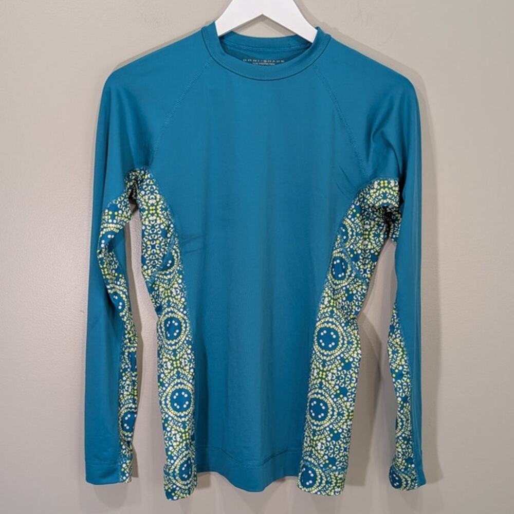 Columbia Womens PFG Shirt Rashguard Teal Long-Sleeve Swim Beach Pool - Size M